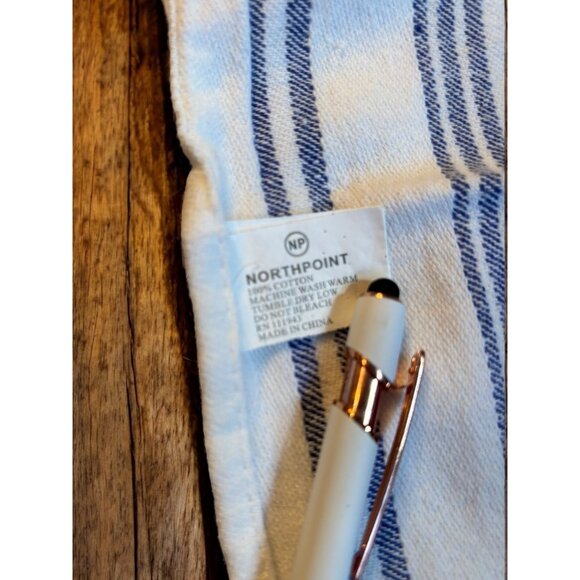 Set of 2 Tea Towel Dish Cloth Blue and White Teapots, Cups Northpoint Cotton - Picture 5 of 7